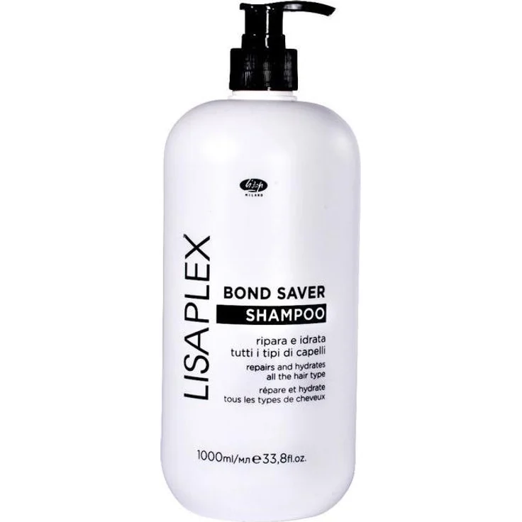 Lisap Lisaplex Bond Saver Shampoo 1000ml, pflanzenbasiertes Haaraufbau-Shampoo zur Reparatur und Hydratisierung