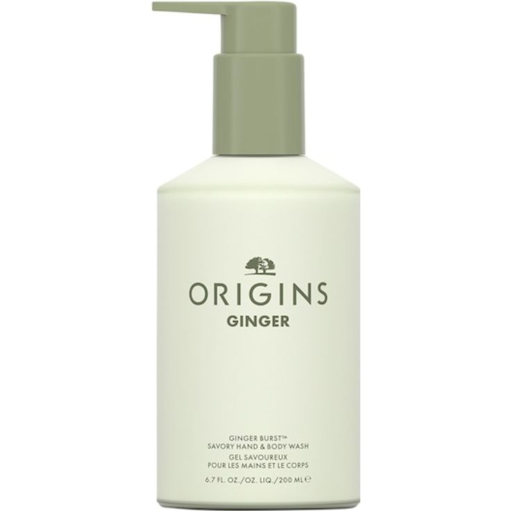 Origins Ginger Burst Hand & Body Wash Duschgel für Damen, 200 ml, mit Ingwer, Zitrone, Limette und Bergamotte, vegetarische Formel