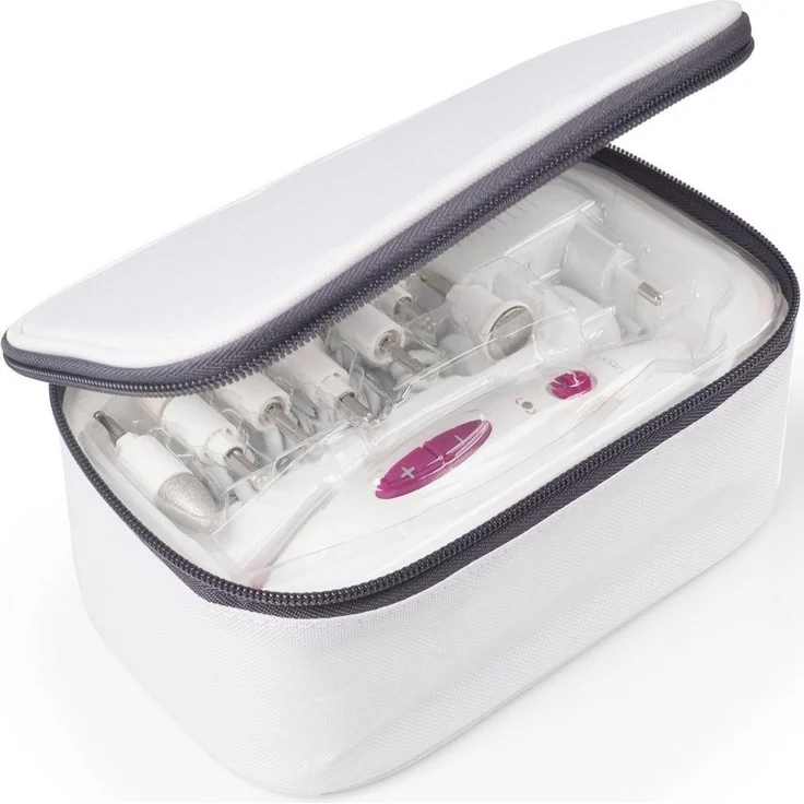 Medisana Maniküre-Pediküre-Set MP 815, Hand- und Fußpflegegerät mit 7 hochwertigen Ansatzteilen, weiß – Bild 1