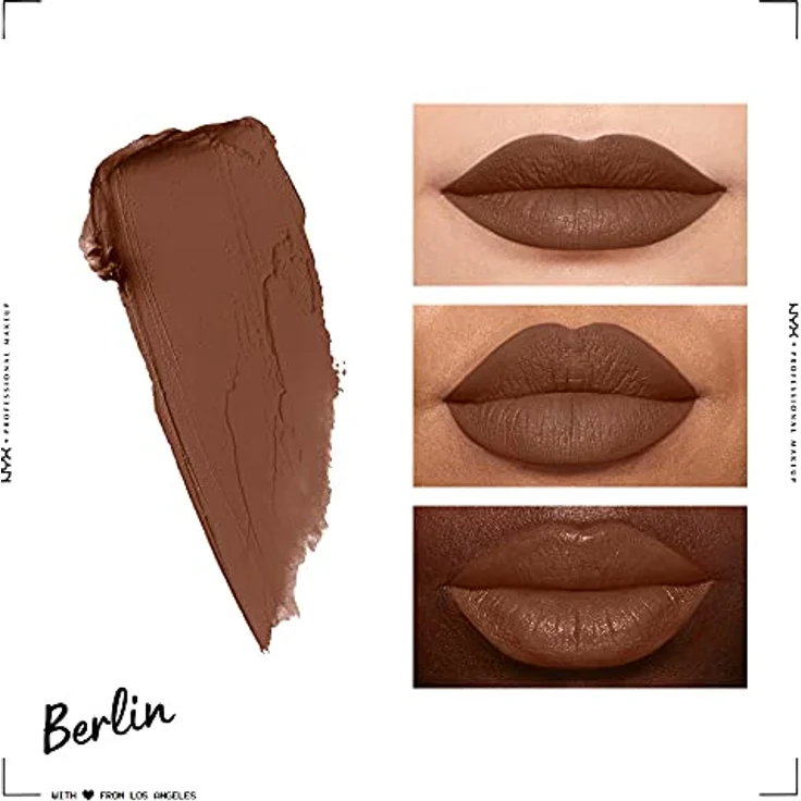 Nyx Professional Makeup Soft Matte Lip Cream, Cremiges Und Mattes Finish, Hochpigmentiert, Langanhaltend, Vegane Formel, Farbton: Berlin 8 ml – Bild 5