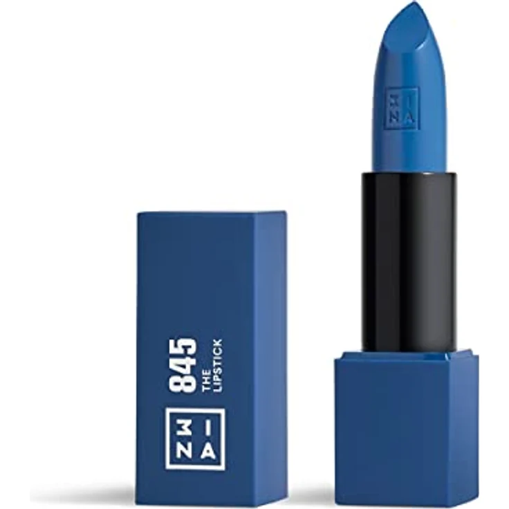 3INA The Lipstick Lippenstift, 4,5 g, hohe Deckkraft, Farbe Blau, Soft-Touch-Magnetverpackung – Bild 1