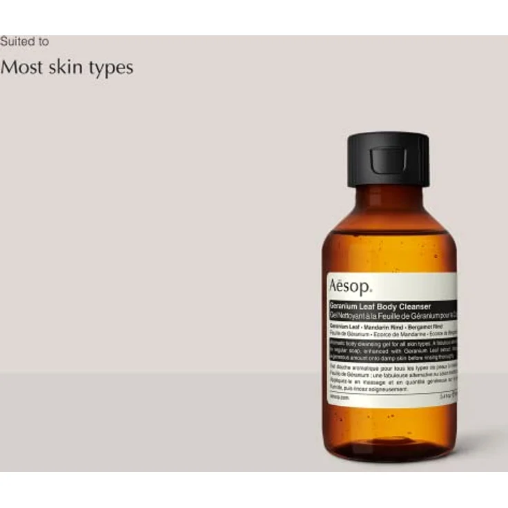 Aesop Geranium Leaf Body Cleanser, schaumarmes Duschgel mit erfrischendem Geranienblattextrakt, 100 ml – Bild 2