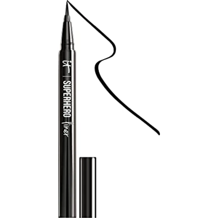 it Cosmetics Superhero Eyeliner, wasserfester und wischfester Eyeliner mit 24h Halt, 0,55 ml, tiefes Schwarz