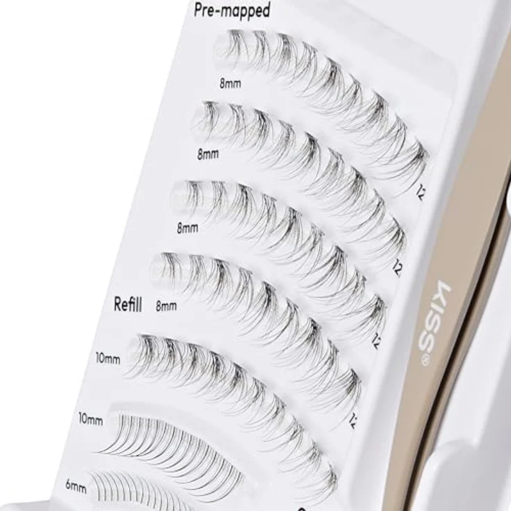 KISS Lash Atelier Wimpernverlängerungs-Set 'Natural', 46 Wimperncluster & 36 einzelne Wimpern, hält bis zu 7 Tage, inkl. Wimpernkleber und Pinzette – Bild 4