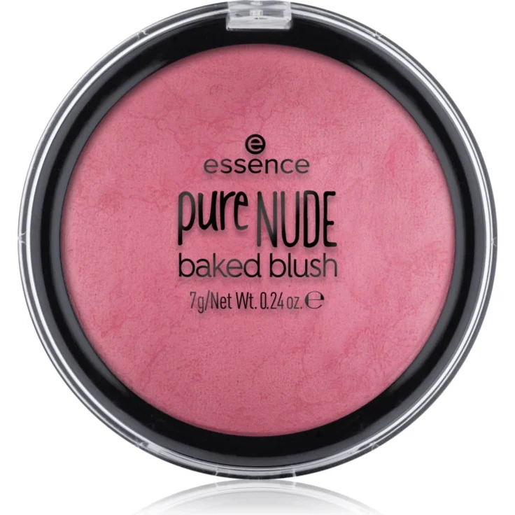 essence pure NUDE baked Puderrouge Farbton 08 Berry Cheeks, Rouge mit natürlichem Glitzereffekt, 7 g