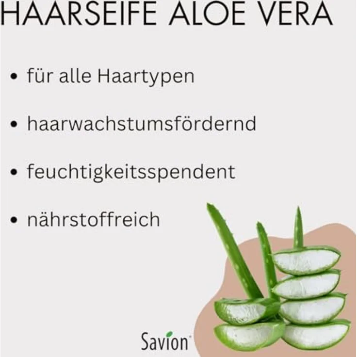 Savion Haarseifen-Set Aloe Vera | 4+1 Stück | Bio & Vegan | Für alle Haartypen 5x 85gr – Bild 4