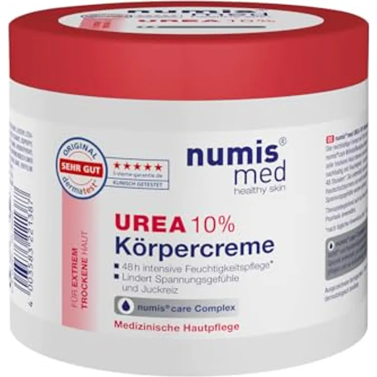 numis med Urea Creme 10%, 400 ml - Körpercreme für sehr trockene Haut - Made in Germany - Feuchtigkeitsspendende Urea Hautcreme ohne Silikone, Parabene & mikroplastikfrei