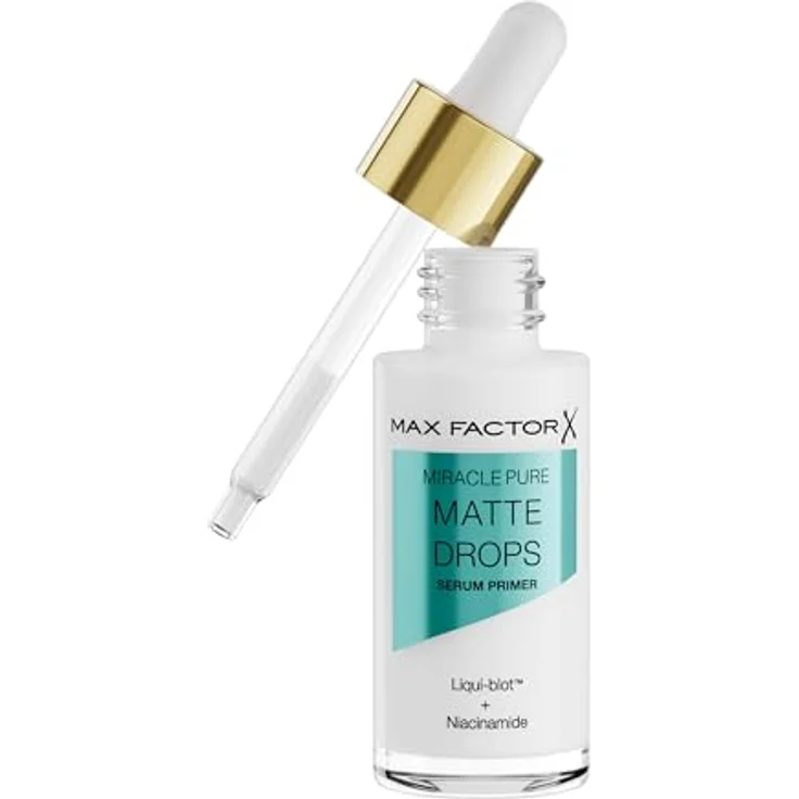 Max Factor Miracle Pure Matte Drops, Primer 30 ml zur Hautglättung und Mattierung, für einen langanhaltenden Make-up-Look – Bild 1