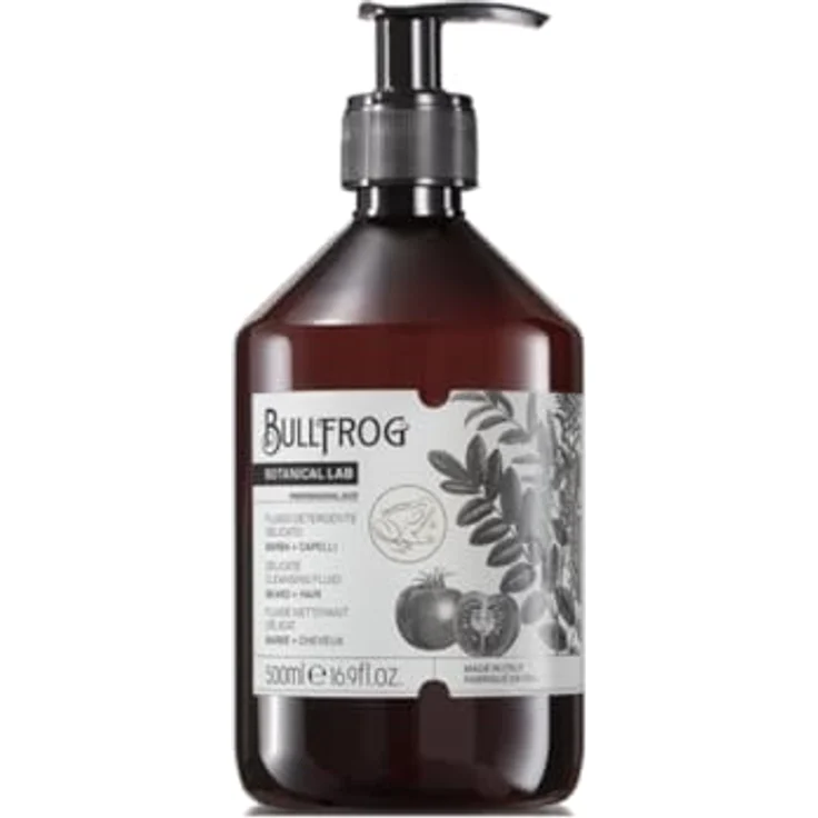 Bullfrog Delicate Cleansing Fluid 500 ml, flüssiges Shampoo für Haar und Bart, für empfindliche Kopfhaut und häufiges Waschen – Bild 1