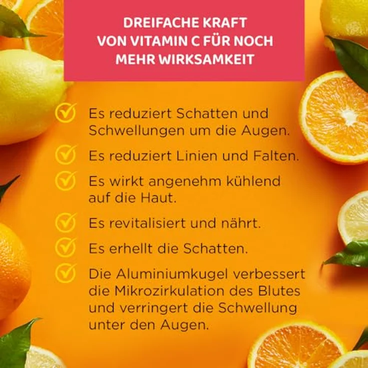 Eveline Cosmetics Aufhellendes und kühlendes Roll-on-Augenserum, Reduziert Linien und Fältchen, kühlende Wirkung, strahlendes Aussehen, 15ml – Bild 3
