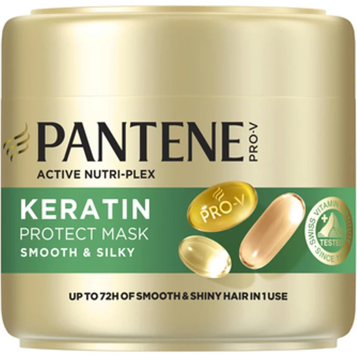 Pantene Keratin Smooth Haarkur, 300 ml, intensive Haarpflege mit Keratin und Feuchtigkeitsspender