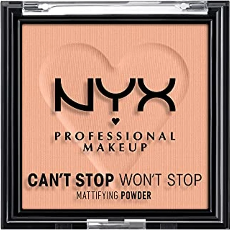 NYX Professional Makeup Can't Stop Won't Stop Mattifying Powder, Puder mit Reispuder, 6 g, Farbe BRIGHT PEACH – Bild 1