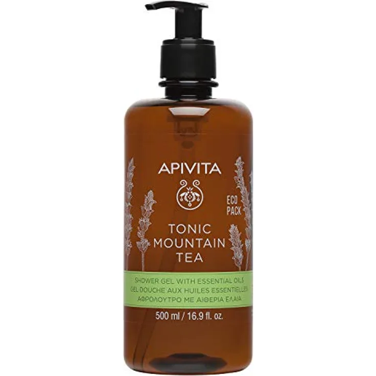 Apivita Tonic Mountain Tea Duschgel 500ml - Duschgel Körperwäsche mit Bergtee, Propolis & ätherischen Ölen - Körperreiniger, der sanft reinigt und revitalisiert