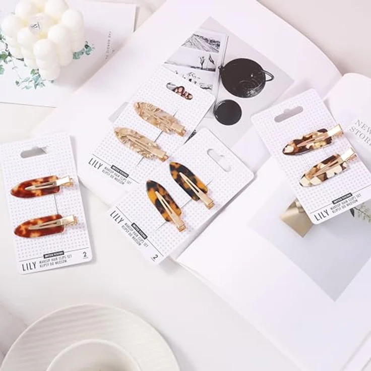 Sister Young LILY Make-up Haarclips Set, 2 Stück, faltfreie, rutschfeste Haarspangen in Milk Coffee für Make-up und Styling – Bild 4