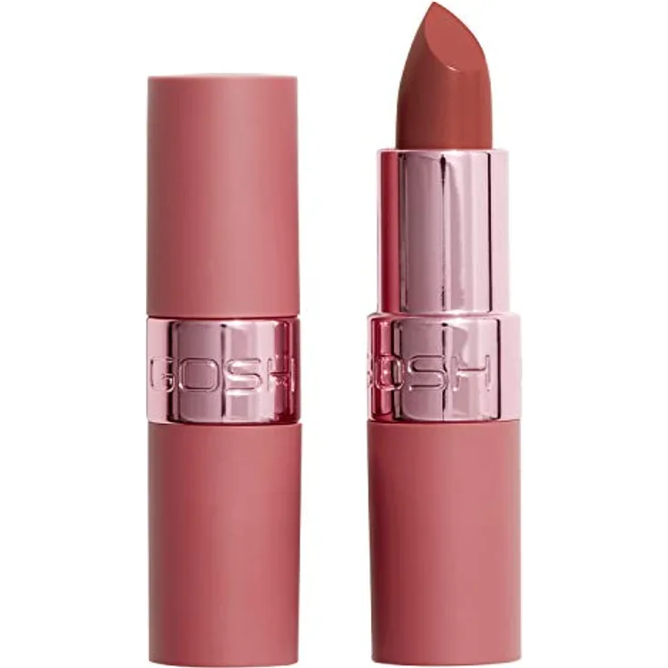 GOSH Luxury Rose Lippenstift 003 Adore, vegan mit leichtem Schimmer, feuchtigkeitsspendend, langanhaltend, parfümfrei, intensive Rosa-Töne