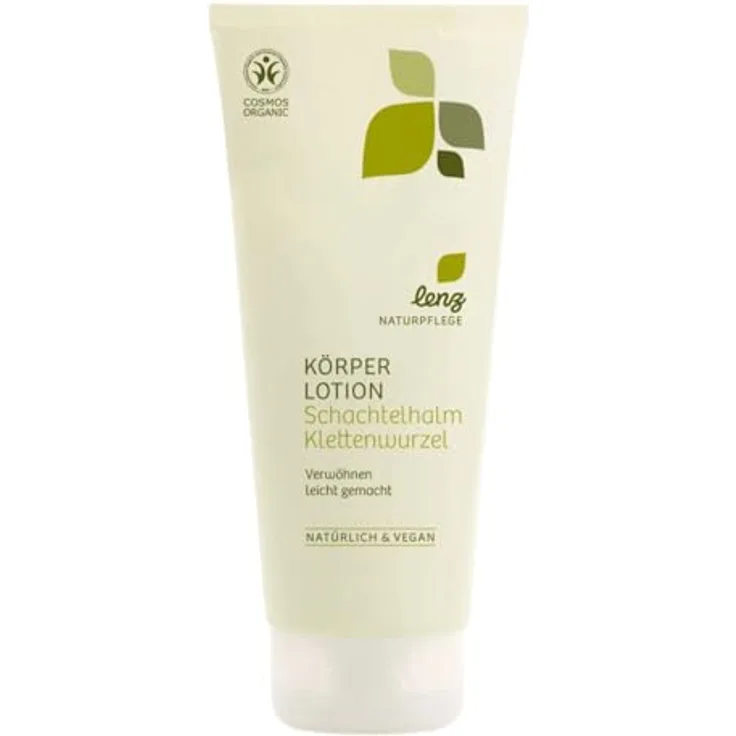 Lenz Naturpflege Körperlotion Schachtelhalm Klettenwurzel mit Mandelöl und Sheabutter, vegan, 200ml hautstraffend & hautpflegend