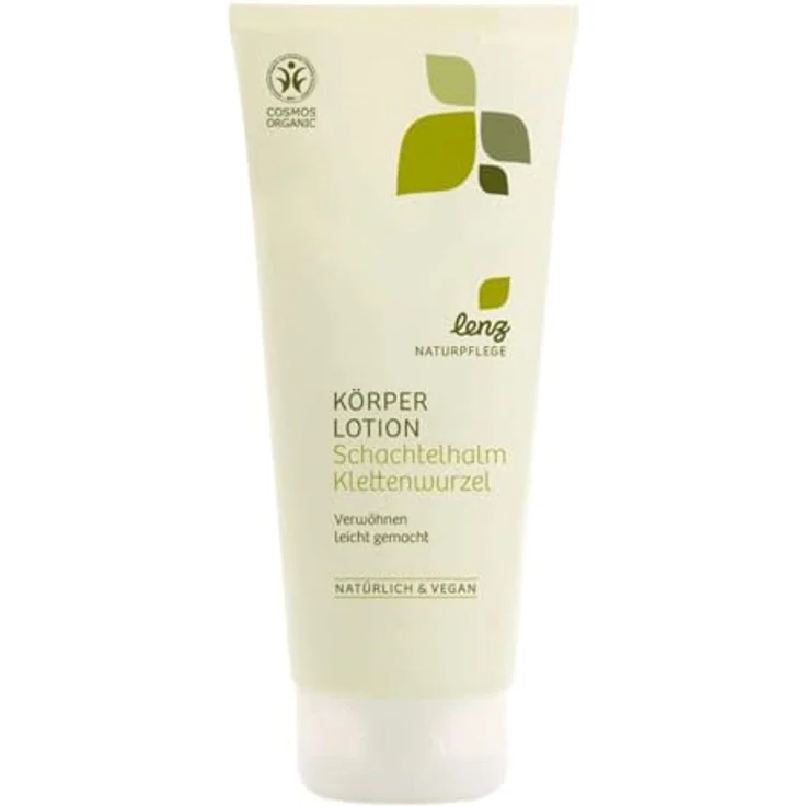 Lenz Naturpflege Körperlotion Schachtelhalm Klettenwurzel mit Mandelöl und Sheabutter, vegan, 200ml hautstraffend & hautpflegend