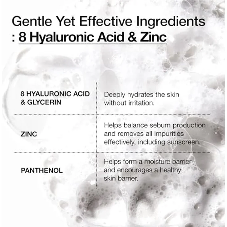 ANUA Hydrating Gentle Foaming Cleanser, Gesichtswash mit Hyaluronsäure, Glycerin und Zink, feuchtigkeitsspendend für trockene Haut, 150 ml – Bild 4