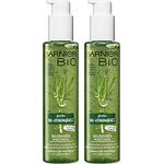 Garnier Bio Lemongrass Belebendes Waschgel, Naturkosmetik, Gesichtsreinigung mit Glycerin, ätherische Öle (2 x 150 ml)