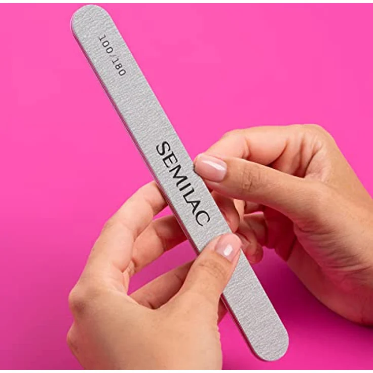 Semilac Nail File Straight 100/180, Nagelfeile für Gel- und Acrylmaniküren, langlebig mit elegantem Design – Bild 2