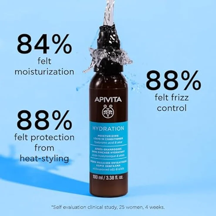 Apivita Hyaluronic Hydra Leave In Conditioner, 100 ml, feuchtigkeitsspendender Conditioner ohne Ausspülen für geschmeidiges Haar – Bild 4
