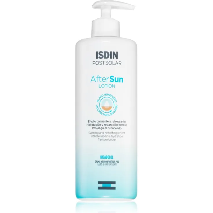 ISDIN After Sun Lotion, After-Sun Körpermilch zur Beruhigung der Haut, 400 ml, spendet Feuchtigkeit und pflegt nach dem Sonnenbad