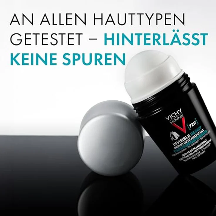 VICHY Vichy Homme Deo Roll-on 72h AT Invisible, Deo-Roll-on für Männer, Schweißhemmend, Besonders hautfreundlich, Keine Spuren auf der Kleidung, Ohne Alkohol, Für empfindliche Haut, 50 ml – Bild 6