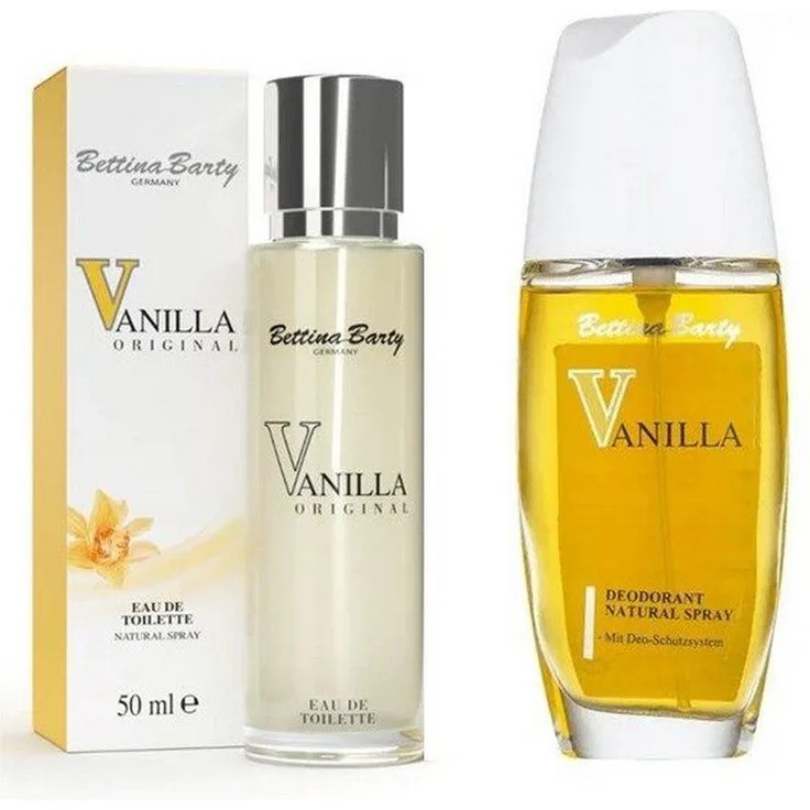 Bettina Barty Vanilla Set, Eau de Toilette Spray 50 ml und Deodorant Natural Spray 75 ml, Herrenduft