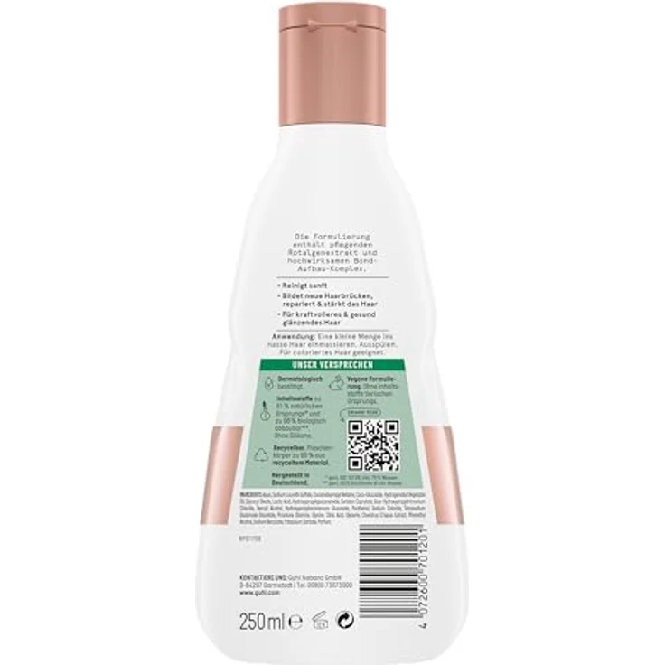 Guhl BOND+ Reparatur Shampoo, 250 ml - Repariert stark geschädigtes Haar, ohne Silikone, besonders ergiebig – Bild 2