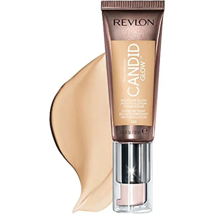 Revlon PhotoReady Candid Glow Moisture Glow Foundation, Anti-Pollution, Longwear Sheer-Medium Coverage, Natural Glow Finish, 120 Buff, 22 ml – Bild 1
