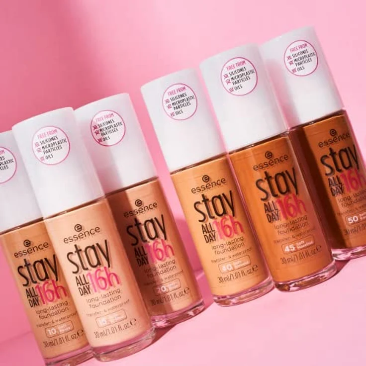 Essence STAY ALL DAY 16H Foundation, langanhaltende Make-up mit super softer Textur, silikonfrei, 30ml – Bild 9