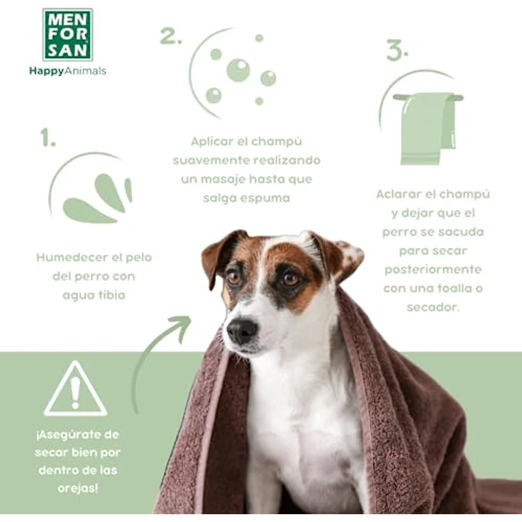 Menforsan Shampoing pour animaux de compagnie Chien Aloe Vera (1000 ml) - 100% natürliche Aloe Vera, für alle Rassen, glänzendes und weiches Fell, vegan freundlich – Bild 4