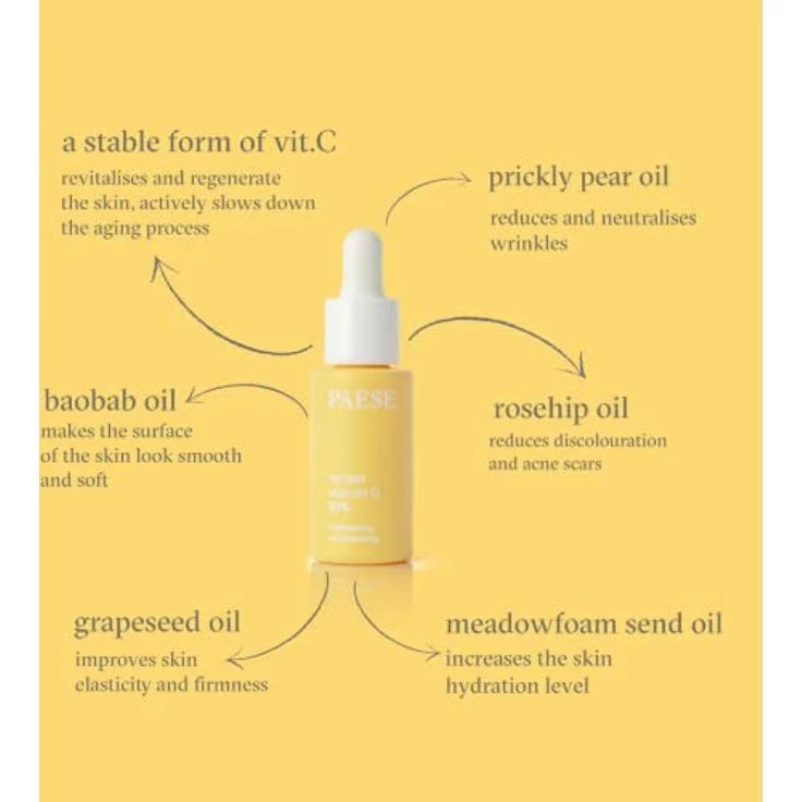 Paese Serum Vitamin C 10%, regenerierendes Gesichtsserum mit 10% Vitamin C, 15 ml – Bild 3