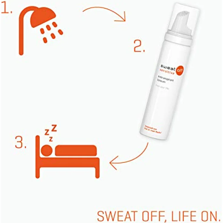 Sweat-Off sensitive Antitranspirant Schaum 75ml gegen Schwitzen | Schaum gegen Schweiß | Antiperspirant für empfindliche Haut – Bild 3