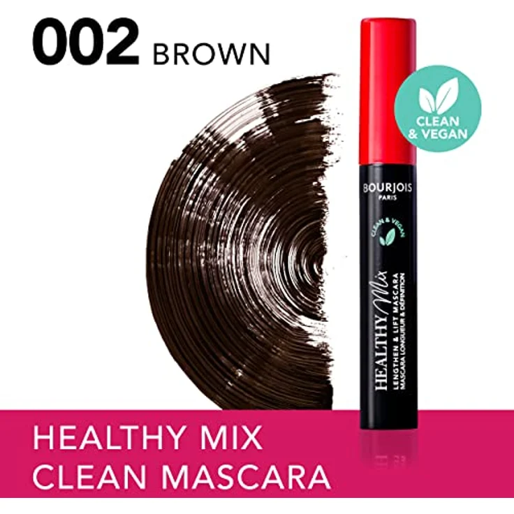 Bourjois Healthy Mix Volumenmascara, Wimpernverlängernd, Farbton 002 Ultra Brown, 7 ml – Bild 3