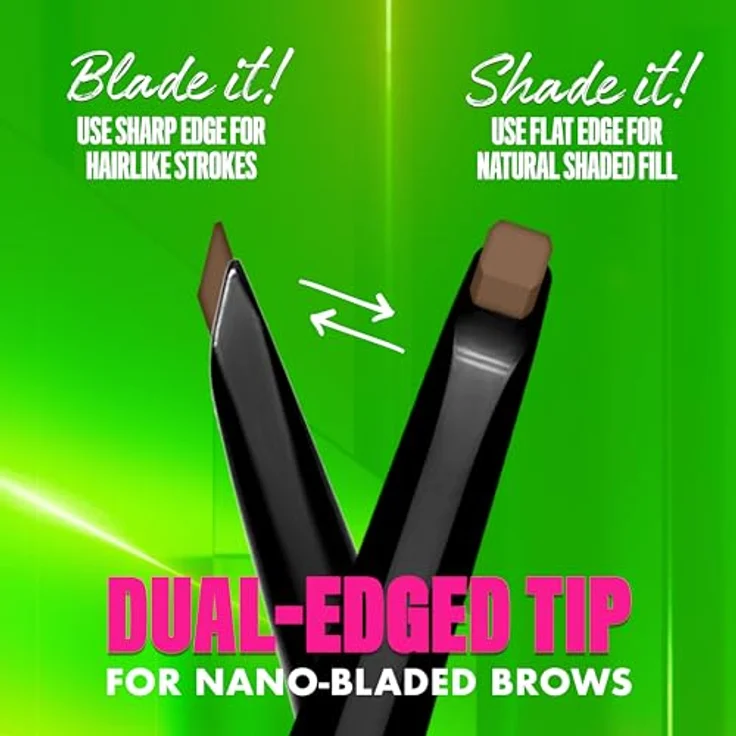 NYX Professional Makeup Blade & Shade Augenbrauenstift mit Bürste, Farbton Black, 0.06 g, präzise Korrektur und langanhaltender Effekt – Bild 2