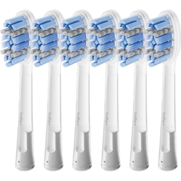 Laifen ProM Pro Whitening, Ersatzköpfe für elektrische Zahnbürsten, 6 Stück, sanfte Zahnreinigung und natürliche Aufhellung