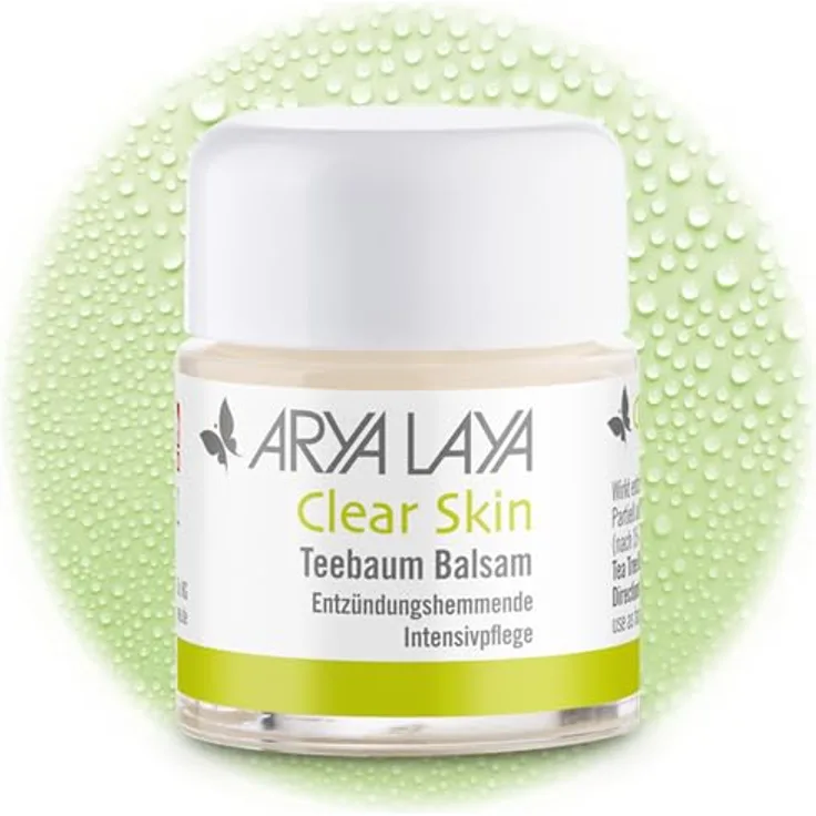 ARYA LAYA Clear Skin Teebaum Balsam, 20 ml: Intensivpflege als Maske oder partiell - wirkt der Ausbreitung von Bakterien & Entzündungen entgegen, bei fettiger, fettender & entzündlicher Haut, vegan