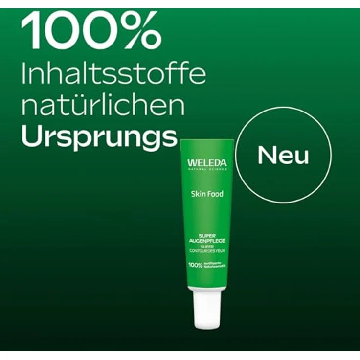 Weleda Bio Skin Food Super Augenpflege, Augencreme mit Koffein, Hyaluronsäure & Phytosqualan, reduziert Augenringe und Schwellungen, vegan, 12ml – Bild 3