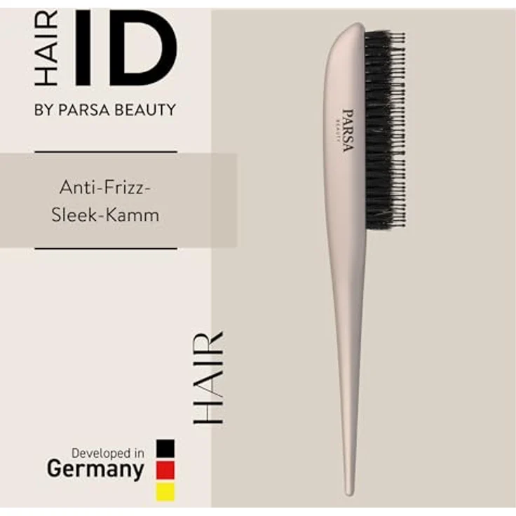 PARSA Beauty HAIR ID Anti-Frizz Sleek Kamm, Naturborsten für glänzende Frisuren, ergonomischer Griff, 100 % Recycling-Kunststoff – Bild 2