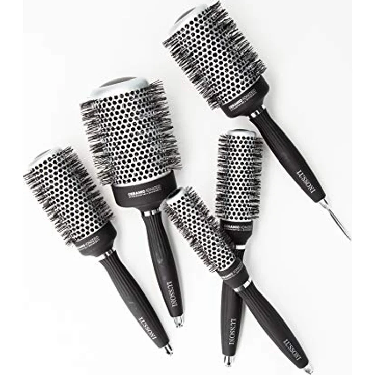 TB TOOLS FOR BEAUTY LUSSONI Professionelle Antistatische Styling Bürste Mit Geriffelten Borsten, Schwarz (53 mm) – Bild 4