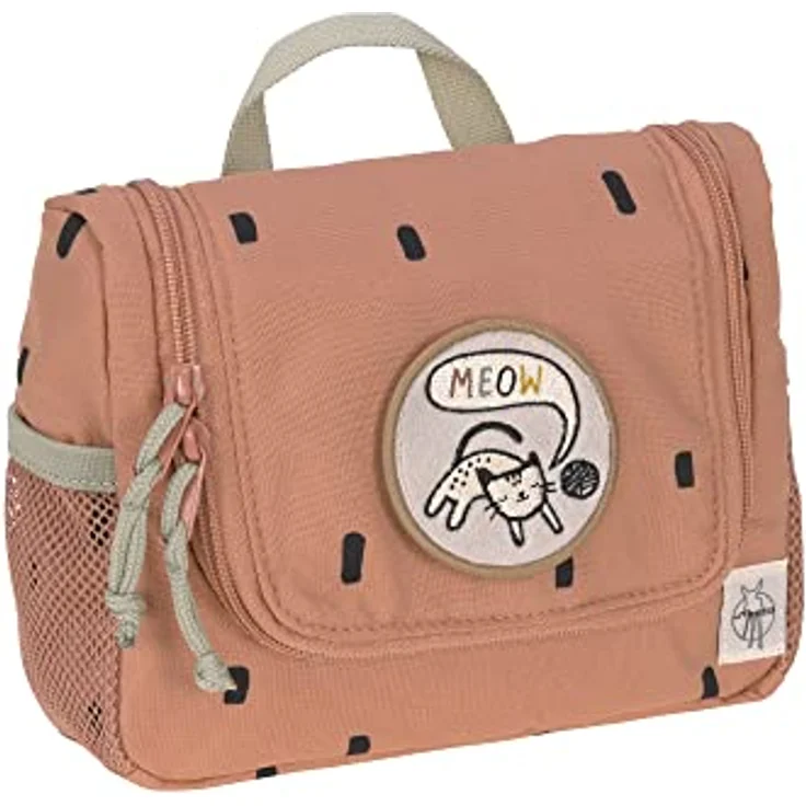 LÄSSIG Kinder Kulturtasche Waschbeutel Waschtasche Kulturbeutel zum Hängen, 20 cm/Mini Washbag Happy Prints Karamell – Bild 1