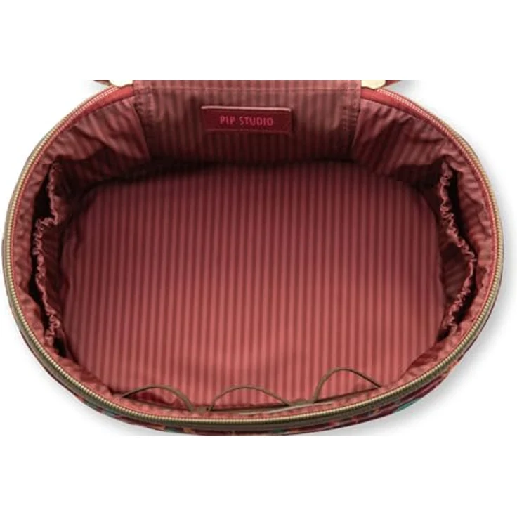 PiP Studio Kosmetiktasche Beauty Case Flora Bangelore, Dark Pink mit Ranken-Stickerei, 100% Polyester, 26 cm breit – Bild 3