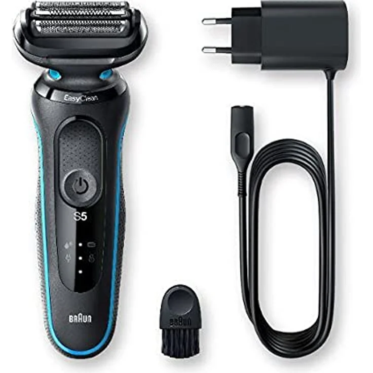 Braun Series 5 50-M1000s Herren Rasierer Nass- und Trockenrasur 2 Scherfolien + 1 mittlerer Trimmer EasyClick System Schutzkappe & Reinigungsbürste – Bild 5