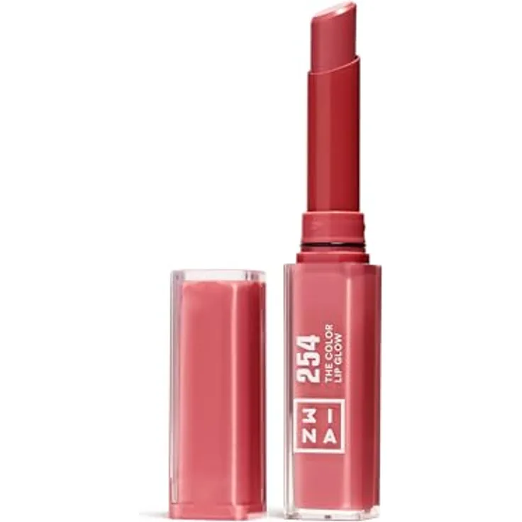 3INA The Color Lip Glow, hydratisierender Lippenstift mit Glanz, Farbton 254 - Vintage Rose, 1.6 g
