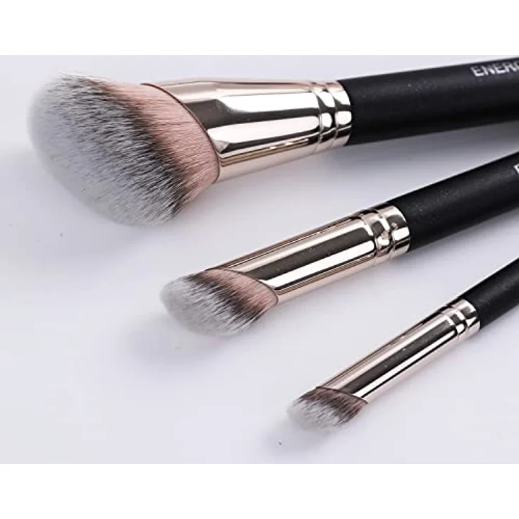 ENERGY 3-in-1-Make-up-Pinsel-Set mit tragbarer Reisetasche, einschließlich Foundation-Pinsel und Concealer-Pinsel – Bild 3