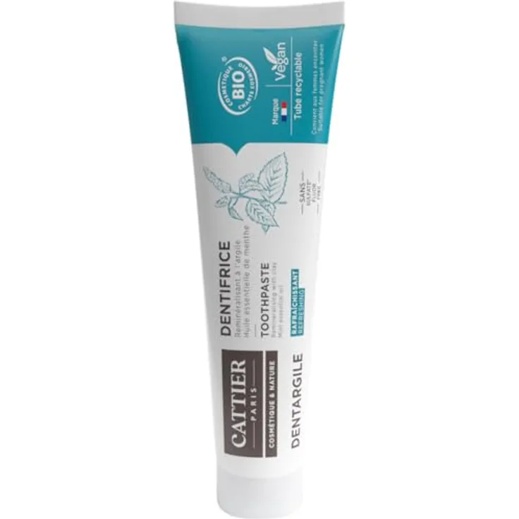 CATTIER DENTIFRICO DENTARGILE MINT, Zahnpasta mit natürlichem Minzgeschmack, 100 ml