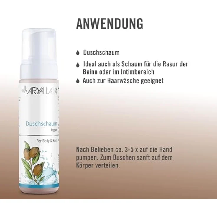 Arya Laya Duschschaum Argan 200ml - Preisvergleich – Bild 3