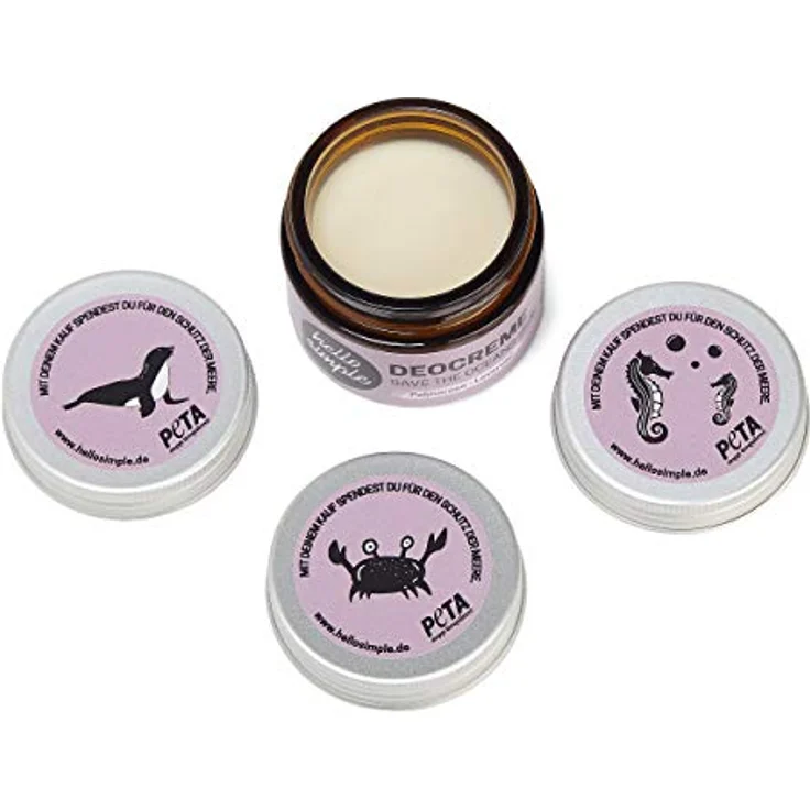 hello simple - Deocreme Deodorant Deo Creme (50 g) - SAVE THE OCEANS! - nachhaltige und zertifizierte Naturkosmetik - Ökotest Sehr gut - Testsieger(Palmarosa-Lavendel) – Bild 2