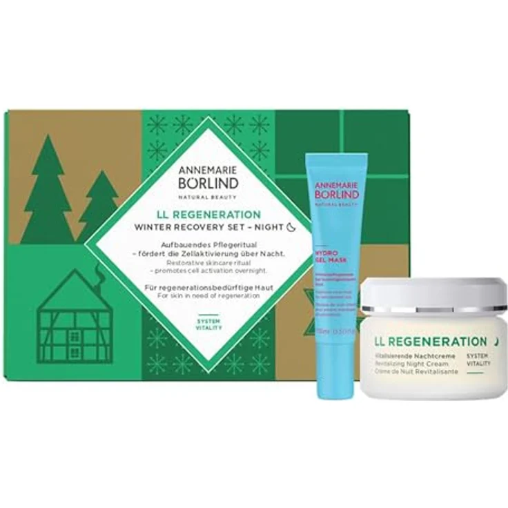 ANNEMARIE BÖRLIND LL REGENERATION Winter Recovery Night Set - Nachtcreme (50 ml) + Hydro Gel Mask (15 ml) - Feuchtigkeitsspendende, regenerierende Nachtpflege, ohne Mineralöle und Silikone – Bild 1